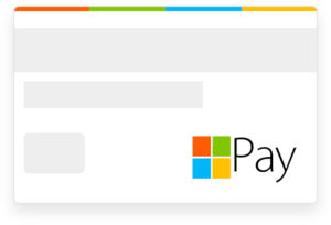 A swipe card representation of Microsoft Pay