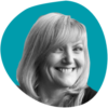 Maggy Whymant- Managing Director at Tickton Grange's headshot on giftpro's turquoise background