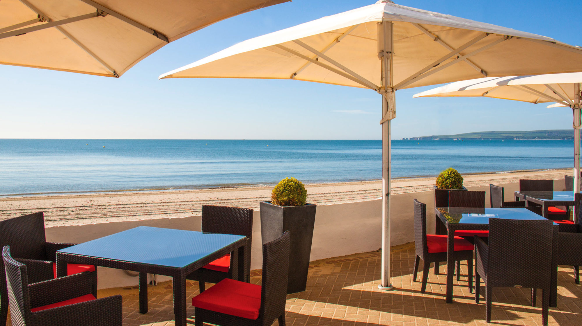 A view on Old Harry Rocks from FJB's Sandbank hotel